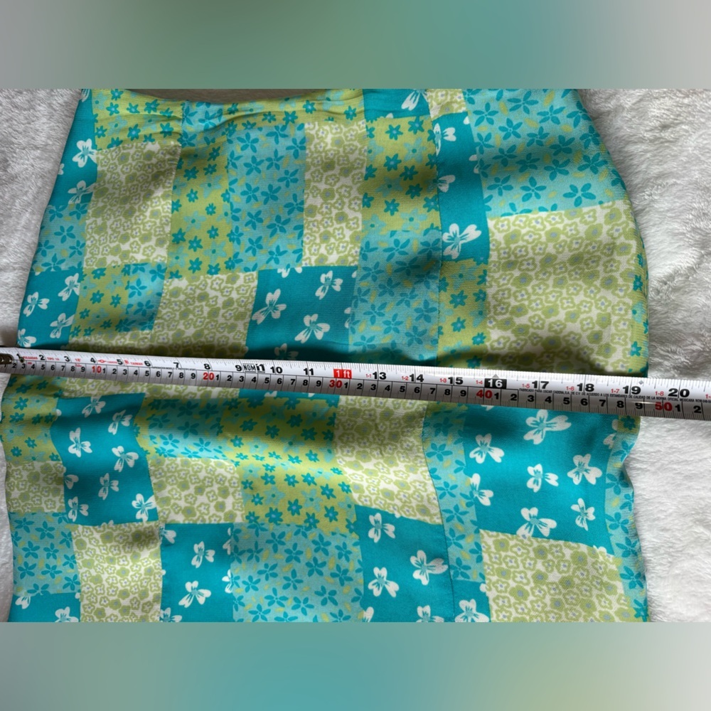Vintage Harold’s Patchwork Floral Skirt Size 4 Blue Green Y2K - Picture 7 of 8